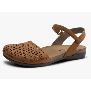 Athlefit Women's Closed Toe Sandals Comfort Cork Footbed Arch Support Flat Sandals, Size 7