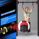 Pull Up Bar for Doorway - Adjustable No Screws Chin Up Bar for Home Gym, 440 LBS Max Load, with Level Meter & Anti-Slip Design for Strength Training,Red