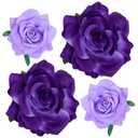 Rose Hair Clip Flower Hairpin Brooch Floral Clips, 4 Pcs Fabric Rose Flowers Hair Clips Mexican Hair Flowers Pin up Headpieces for Woman Girl Wedding Party Mother's Day (2 Sizes) (Purple)
