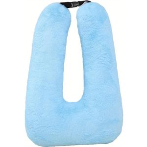 Travel Pillow Car Hold Pillow Removable U-Shaped Pillow Sleeping Reading Pillows for Long Distance Travel Essentials Support Head and Neck on Road Trips Blue