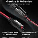 2 x Mellbree 1FT SAE Extension Cord Compatible with NOCO Genius Smart Battery Chargers, 14AWG Heavy Duty SAE Connector Cable, 20A Fuse Waterproof Plug for Motorcycle/ATV/UTV/Auto, Tool-Free
