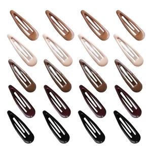20 PCS Metal Snap Hair Clips Water Drop No Slip Barrettes for Women Bright Small Hair Clips For Thick And Thin Fine Hair,Black Beige Gradient Brown,1.97 x 0.5 In.