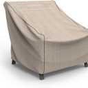 Budge English Garden Patio Chair Cover 2-Pack, Waterproof & UV-Resistant Outdoor Furniture Cover, Fits Large Patio Chairs up to 36" W x 41" D x 34" H, Tan Tweed