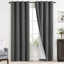 Yakamok Dove Grey 100% Blackout Curtains Grommet Window Treatments with 2 Thick Layers-Light Gray Room Darkening Thermal Insulated Drapes Set of 2 for Bedroom Living Room 52 Inches by 84 Inches length