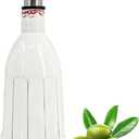 Ceramic Olive Oil Dispenser Bottle, 18oz Opaque Kitchen Oil Bottle with Automatic Stainless Steel Pourer Spout, for Premium Olive Oil, Vinegar, Soy Sauce & Liquids, Single Bottle (1 Piece)