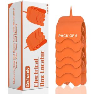 6 Pack Drywall Outlet Marker - No Measuring Needed Marking Tool for Electrical Box Locator, Hard ABS Plastic Cutout for Installation, Wire Protection