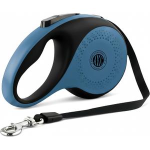 American Kennel Club Heavy Duty Retractable Dog Leash, 16.4ft, Tangle-Free, Ergonomic Grip, One-Hand Brake, for Medium & Large Dogs up to 110 lbs Blue, Large Dog (Up to 110 lbs)
