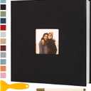 Photo Album Self Adhesive Pages Scrapbook Magnetic Photo Albums for 4x6 5x7 8x10 Pictures Sticky Pages Books for Baby Family Wedding 13.2x12.8 Black 40 Pages (13.2"x12.8" 40Pages)