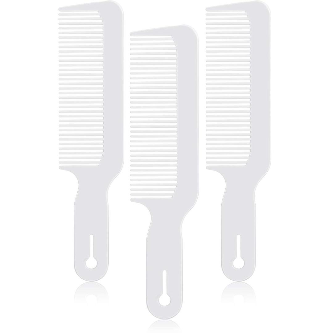 Boao 3 Pieces Barber Combs Flat Top Clipper Combs Hair Cutting for Flat Top and Clipper Cuts(White)