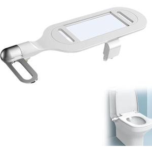 Phito Bidet Toilet Seat Dual Nozzle, Airlando Smart Toilet Flusher, Ultra Thin Smart Toilet Flusher Kit, Self Cleaning Dual Nozzle Adjustable Water Non Electric Bidet Fresh Water Spray (1pc)