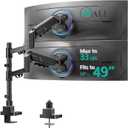 WALI Vertical Dual Monitor Mount for 17-49 inch Ultrawides Curved Screens, Heavy Duty Stacked Dual Monitor Stand for Desk, Adjustable Ultrawide Monitor Arm up to 33lbs, VESA Mount 75/100mm, Black
