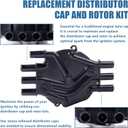 Ignition Distributor Cap and Rotor Kit Compatible with GMC Trucks V6 4.3L Vortec DR475 DR331 D465 D328A DR475T 10452457 10452458