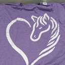 Heart Horse Cute Love Equestrian Women Girls Kids Teens T-Shirt, Size Sm Purple