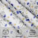 Daisy Tablecloth Round - Spring Summer Floral Table Cover 60 Inch for Kitchen Holiday Picnic Party Dinner Room Outdoor Decor Daisies Flowers Blue White