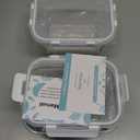 HOMBERKING 4 Pieces 63oz/8cup Large Glass Food Storage Containers with Lids, Meal Prep Containers, Airtight Bento Boxes with Leak Proof Locking (2 Containers 2 Lids), Microwave,Oven,Fridge Safe-White