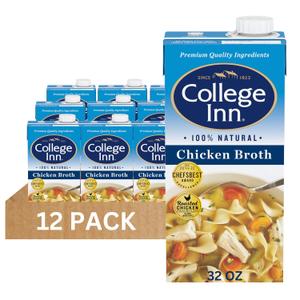 College Inn 100% Natural Chicken Broth, 12 Pack, 32 oz Carton BBD:04-01-26