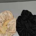 2Pcs Silk Bonnet for Sleeping, Satin Hair Bonnets, Soft Elastic Band Silk Sleep Cap, Hair Wrap for Women (Black Gold)