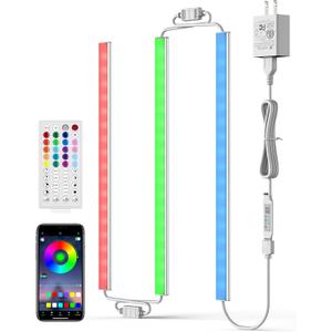 ASOKO 200 Lumens RGB Under Cabinet Light Plug in, 3 Pack 12 inch Linkable Counter Lights, Music Sync RGB LED Strip Lights with APP & Remote Control, Ambient Lights for Room Decor