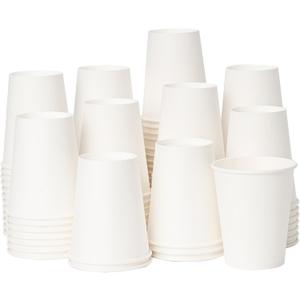 YEEHAW 8 oz Coffee Cups 500 Pack, Disposable paper cups 8 oz, White Hot Drinking Cups 