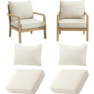 4pcs Outdoor Patio Cushion Covers Replacement, 24" Zippered Outdoor Cushion Covers Waterproof, UV Resistant & Washable Patio Furniture Cushion Covers Waterproof for Patio Sectional, Beige Covers Only