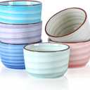 Selamica 8 OZ Ramekins Oven Safe, Creme Brulee Souffle Ramekins, Porcelain Pudding Custard Cups for Baking, Small Bowls for Ice Cream Dessert, Set of 6, Gradient Color