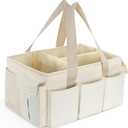 YOHOOLYO Baby Diaper Caddy Organizer, Large Portable Storage Basket for Newborn Essentials, Nursery Must-Have for Boys and Girls, Gift for Baby Shower and Registry Must-Have, Car and Travel Caddy