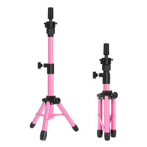 AliLeader 25 Inch Mannequin Head Stand Tripod for Mannequin Head Wig Stand Tripod Wig Head Stand for Training Heads and Canvas Block Head (Mannequin Head Not Included,Pink)
