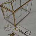 Glass Wedding Card Box with Slot, 10.2 x 5.9 x 7.9 Inches Handmade Vintage Gold Wedding Card Boxes for Reception, Keepsake, Baby Shower, Graduation, Party Decorative Box