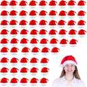 MNKXL Santa Hats Bulk for Adults,48pcs Christmas Hats Adults Universal Fit Plus Size,Thickened Red Santa Claus Hat for Christmas Party Accessories, Mens & Womens Adult Santa Hat