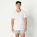Amazon Essentials Men's V-Neck Undershirt, Breathable Cotton, Pack of 6, Medium Grey Heather/White, Large