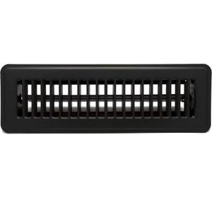 3" X 10" Floor Register with Louvered Design - Heavy Duty Rigid Floor Air Supply with Damper & Lever - Outer Dimensions [ 4.5 X 11.5] - Black