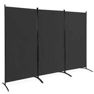3-Panel Room Divider Folding Privacy Partition Screen for Office Room Black