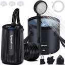 Portable Camping Shower - 10000mAh Rechargeable, 5-Speed with Collapsible Bucket with Handle 20L, IPX8 Waterproof, LED Display Camp Shower Pump- Perfect for Hiking, Travel, Cars & Pets