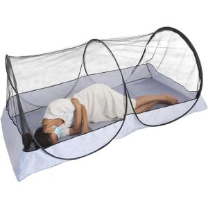 Pop Up Camping Tent - Mosquito Net Outdoor Grey Camping Ten | Foldable Baby Pop Up Crib Tent, Single Person Pop Up Mesh Camping Tent, Portable Nets for Camping, Hiking, Fishing, Size 60 inches x 35 inches