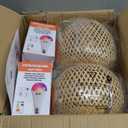 Frideko Boho Rechargeable Battery Operated Wall Sconces Set of Two with Remote, RGB 15 Colors Dimmable Wireless Wall Light, Bamboo Indoor Wall Lamp with 3 Timer, Rattan Wall Lighting for Bedroom