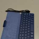 CACOE Wireless Keyboard with Stand, Mini Keyboard for Cell Phone, Ultra-Slim Portable, Foldable, Dual-Channel QWERTY with Stand Holder for Smartphone and More iOS Android Windows, Ocean Blue