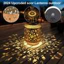 2 x Solar Lanterns Outdoor Waterproof Christmas Birthdays Gifts for Women Mom Grandma Butterfly Garden Decor Metal Hanging Solar LED Lights for Patio(Butterfly Swarm)