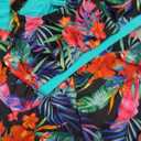 Talisea 3 Piece Tankini with Shorts - Modest Swimsuit Tummy Control Bathing Suits Athletic Sports Bra Swimwear with Pockets (Aqua Colorful Floral, Small)