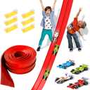 LITTCO Race Track,Car Ramp Toy,12.8 Ft Flexible Car Ramp System with 4 F1 Racing Cars,Ready-to-Play Indoor/Outdoor Racing Kit,Ultimate Birthday for Kids Ages 6-12