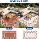 Garvee Reversible Outdoor Rug 10x14, Waterproof Outdoor Plastic Straw Rug with Interlacing Pattern, RV Mat for Picnics, Patio, Camping, Balcony, Deck, Backyard, Porch, Orange