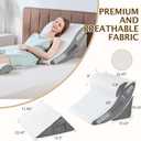 Bed Wedge Pillow, 4PC Adjustable Memory Foam Triangle Wedge Pillow Set For After Surgery, Pillow Wedge For Sleep Apnea, Back Pain Relief, Acid Reflux Relief, Orthopedic Pillow Wedge For Sleeping, Grey
