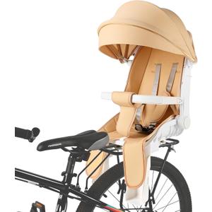 Rear Child Bike Seat Toddlers Rear Mount Bike seat with Sun Canopy Toddler Bicycle Seat with Guardrail Cushioned Backrest Rear Mounted Kids Bike Carrier for Most Adult Bike for Over 1 Years Old
