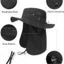 Zylioo XXL Boonie Sun Hat for Big Heads, UPF50+ Fishing Hiking Hat (Black)