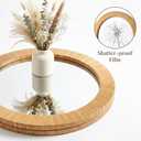 24" Round Rattan Mirror for Bathroom, Decorative Boho Circle Wall Mirror, Farmhouse Wooden Framed Woven Wicker Mirror for Entryway Living Room Nursery Bedroom Fireplace Nature