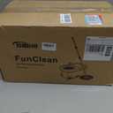 FunClean 360 Spin Mop and Bucket Set with Wringer, 6 Extra Microfiber Heads, 61" Extended Handle for Effortless Floor Cleaning, 2X Wheel Design - Black