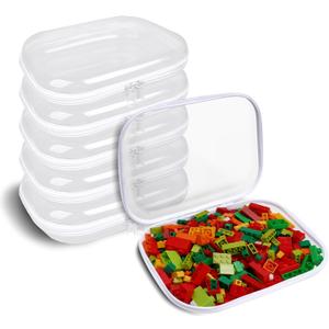 Clear Hard Shell Zipper Case,6PCS Transparent Clear Zipper Pouches,Hard Side Plastic Case Set,Portable Travel Storage Organizer Bins