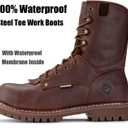 SUREWAY Men's 8" Waterproof Steel-Toe Logger Work Boot 12