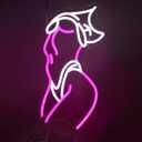 Lady Neon Signs Neon Signs for Wall Decor Pink White LED Light Sign for Preppy Room Decor Light Up Sign for Birthday Party Decoration USB Powered, 9.1 x 16.5 inches