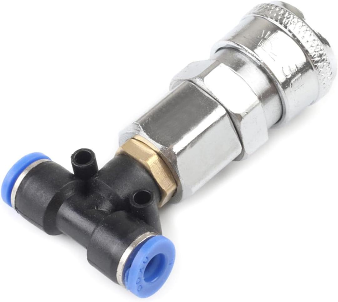 Air Compressor Connector for Three-Way Joint Straight Through Joint for Trucks & T Air Blow Guns with Pneumatic Fittings