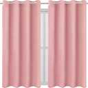LEMOMO Pink Thermal Blackout Curtains/52 x 72 Inch/Set of 2 Panels Room Darkening Curtains for Bedroom